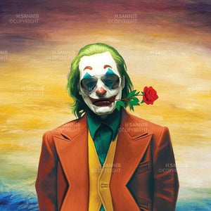 Joker with rose