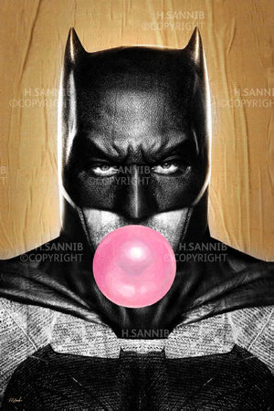 Batman with gum